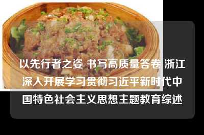 以先行者之姿 书写高质量答卷 浙江深入开展学习贯彻习近平新时代中国特色社会主义思想主题教育综述