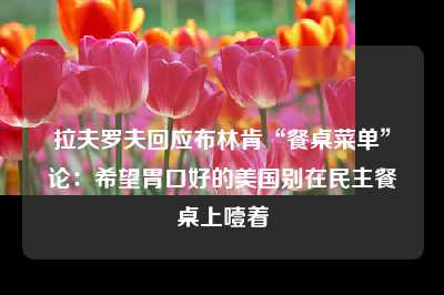 拉夫罗夫回应布林肯“餐桌菜单”论：希望胃口好的美国别在民主餐桌上噎着