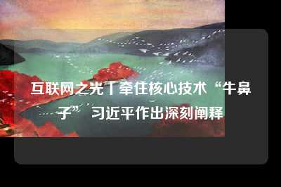 互联网之光丨牵住核心技术“牛鼻子” 习近平作出深刻阐释