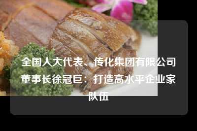 全国人大代表、传化集团有限公司董事长徐冠巨：打造高水平企业家队伍